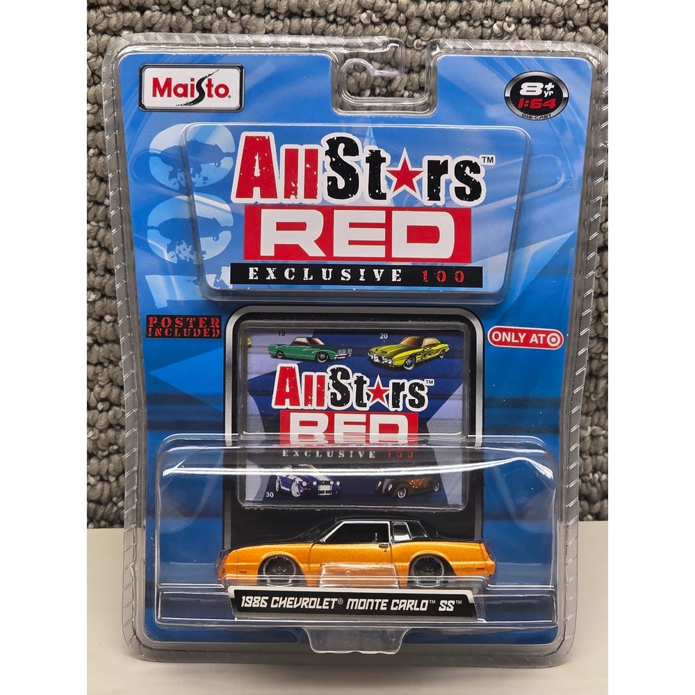 Maisto AllStars‎ Red 1986 Chevrolet Monte Carlo SS 1:64 Orange Black Target Excl